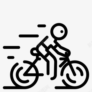 自行车健康19岁直线型图标图标