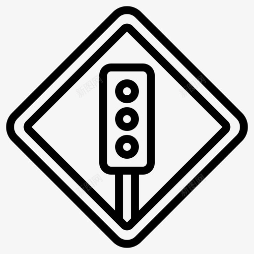 交通灯导航和地图5线性图标svg_新图网 https://ixintu.com 交通灯 导航和地图5 线性