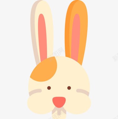 兔子弹簧59扁平图标图标