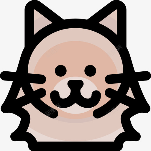 西伯利亚猫猫品种2线性颜色图标svg_新图网 https://ixintu.com 品种 线性 西伯利亚 颜色