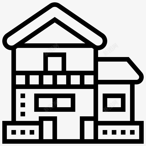 住宅建筑社区图标svg_新图网 https://ixintu.com 住宅 建筑 房地产 社区