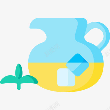 冰茶夏季食品和饮料7平的图标图标
