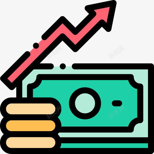 工资升职15线性颜色图标svg_新图网 https://ixintu.com 升职 工资 线性 颜色