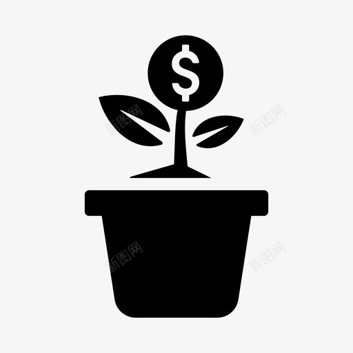 金钱植物成长混合图标svg_新图网 https://ixintu.com 成长 混合图标 金钱植物