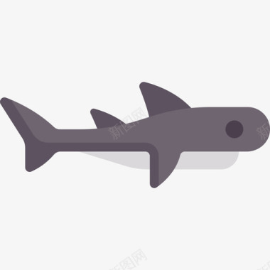 鲨鱼自然122扁平图标图标