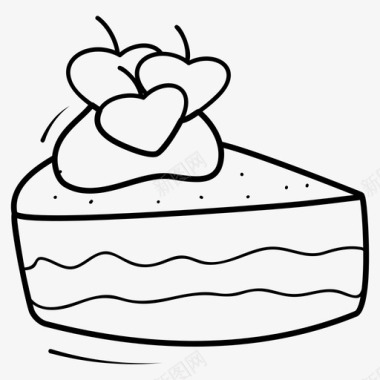蛋糕片面包店奶油蛋糕图标图标