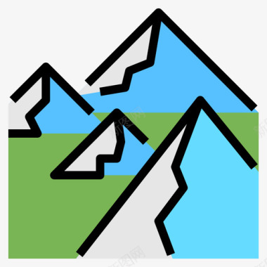 山冒险和极端2线性颜色图标图标