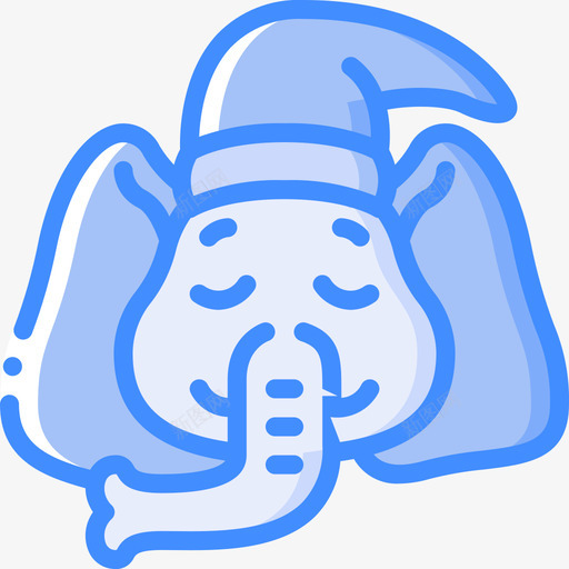 大象睡眠时间4蓝色图标svg_新图网 https://ixintu.com 大象 时间 睡眠 蓝色