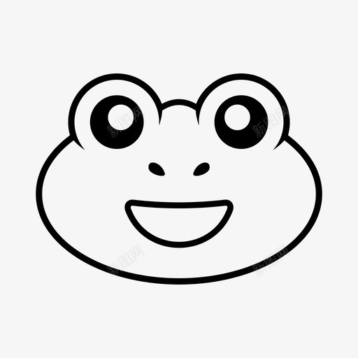 笑脸青蛙表情头线图标svg_新图网 https://ixintu.com 头线 笑脸 素描青蛙 表情 青蛙