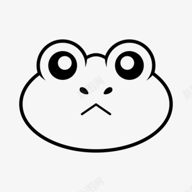 皱眉青蛙表情头微微图标图标