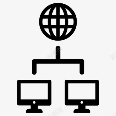 因特网计算机连接图标图标