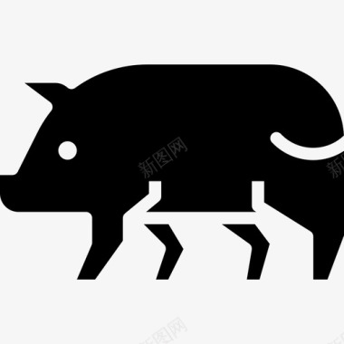 猪肉餐厅70固体图标图标