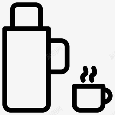 保温瓶瓶子咖啡图标图标