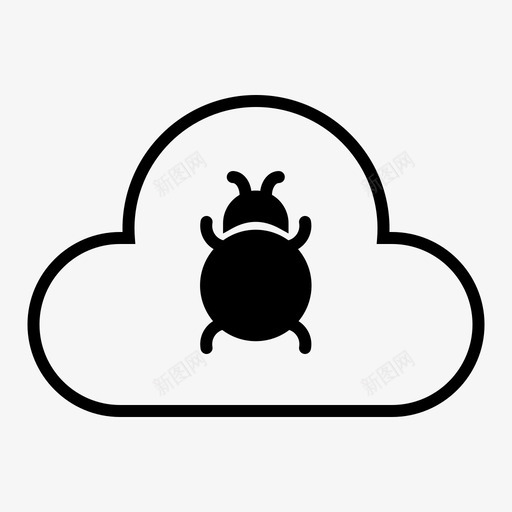 云攻击bug云bug图标svg_新图网 https://ixintu.com bug seo营销 云bug 云攻击 云病毒