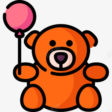 泰迪熊派对庆祝13直线颜色图标图标