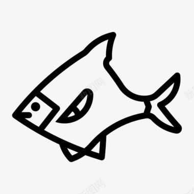 小马鱼海产银色图标图标