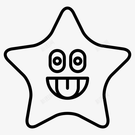星星表情微笑图标svg_新图网 https://ixintu.com 微笑 星星 舌头 表情