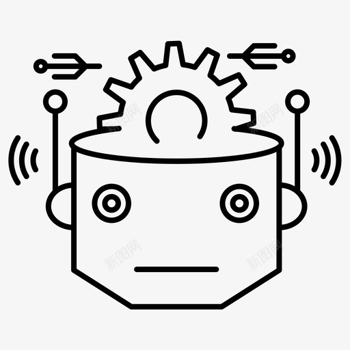机器人技术人工智能常规线集154图标svg_新图网 https://ixintu.com 人工智能 常规 技术 机器人 线集
