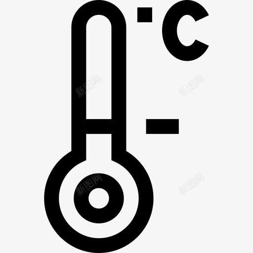 温度计冬季109线性图标svg_新图网 https://ixintu.com 冬季 温度计 线性