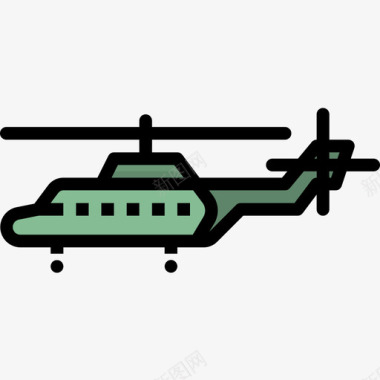 直升机军用32线性颜色图标图标