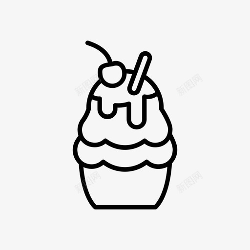 冰淇淋纸杯蛋糕甜点图标svg_新图网 https://ixintu.com 冰淇淋 冷冻 勺子 甜点 纸杯蛋糕 食物