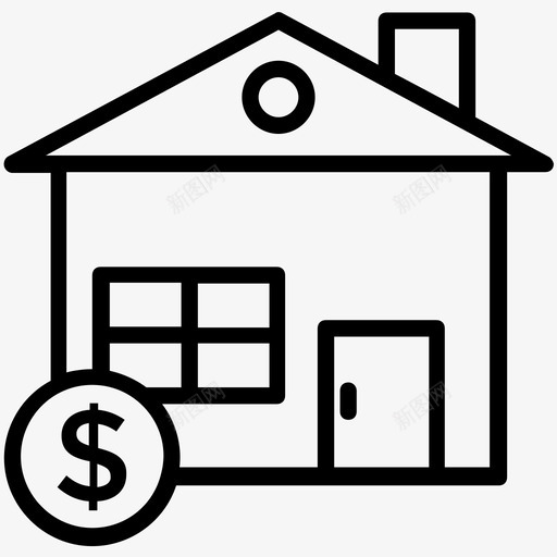 房屋贷款抵押贷款房地产图标svg_新图网 https://ixintu.com 房地产 房地产金融 房屋贷款 抵押贷款 金融科技元素行图标