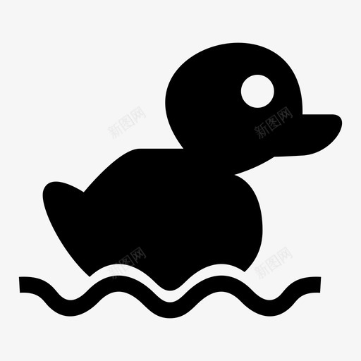 浴缸玩具婴儿用品鸭子图标svg_新图网 https://ixintu.com 婴儿用品 橡胶 浴缸 玩具 鸭子