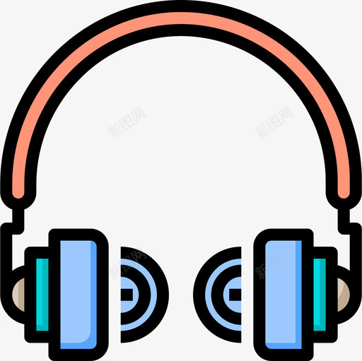 耳机通信2线性颜色图标svg_新图网 https://ixintu.com 线性 耳机 通信 颜色
