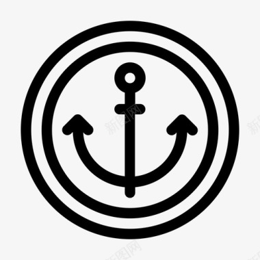 锚船标志图标图标