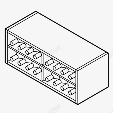 葡萄酒储藏瓶子陈列图标图标