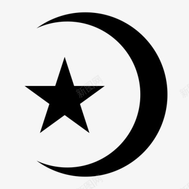 伊斯兰教月亮斋月图标图标