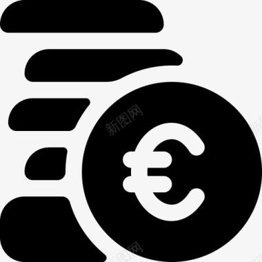 欧元硬币货币93填充图标图标