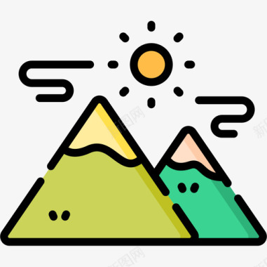 山冒险42线性颜色图标图标