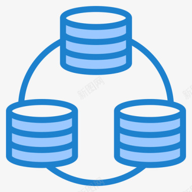 数据库网络托管68蓝色图标图标
