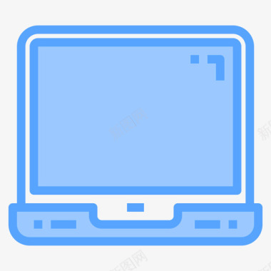 笔记本电脑办公文具21蓝色图标图标