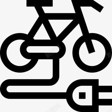 电动自行车可持续能源27线性图标图标
