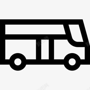 公共汽车车辆和运输工具2直线图标图标