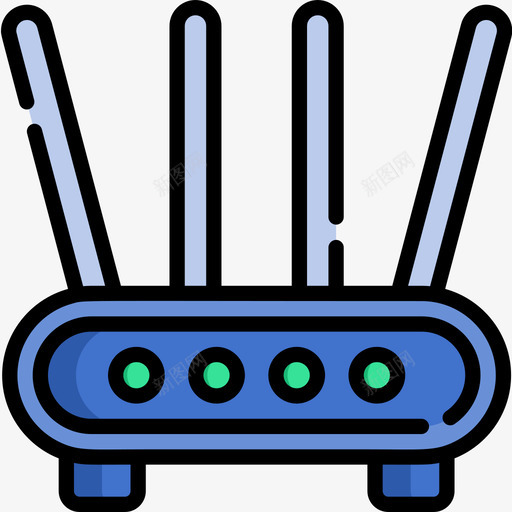 路由器硬件23线性颜色图标svg_新图网 https://ixintu.com 硬件 线性 路由器 颜色