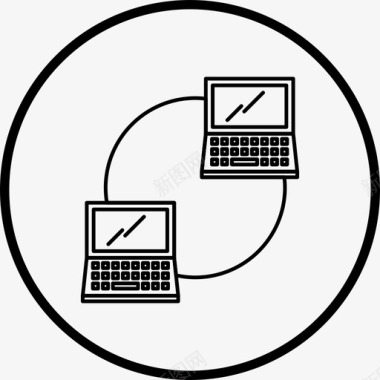 共享笔记本电脑笔记本电脑连接线图标图标