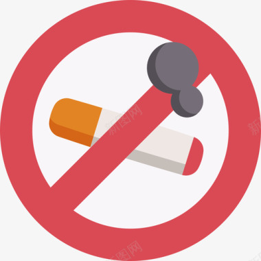禁止吸烟信号和禁令6扁平图标图标
