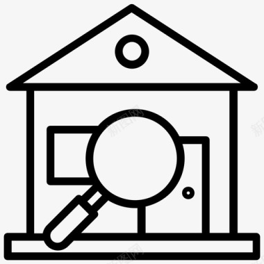 建筑检查房屋检查财产检查图标图标