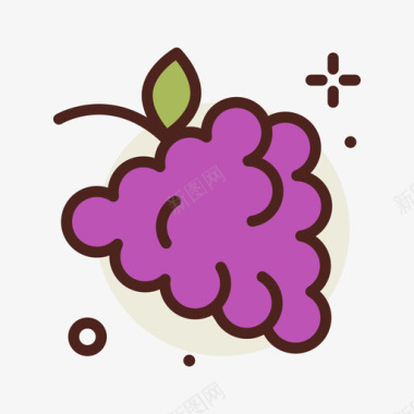 葡萄水果29线形颜色图标图标