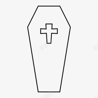 棺材埋葬尸体图标图标