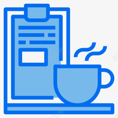 咖啡菜单咖啡店108蓝色图标图标