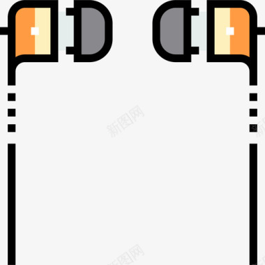 耳机音频和视频19线性颜色图标图标