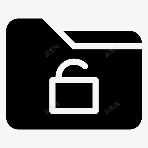 解锁文件夹文档打开图标svg_新图网 https://ixintu.com 字形 打开 文件夹 文档 解锁