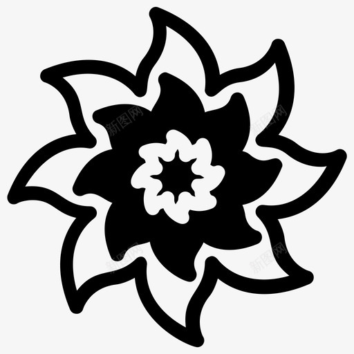 漩涡花装饰花花装饰图标svg_新图网 https://ixintu.com 图案 漩涡 符号 花花 装饰 设计