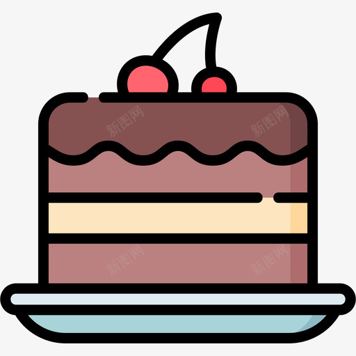 巧克力蛋糕甜点和糖果8线性颜色图标svg_新图网 https://ixintu.com 巧克力 甜点 糖果 线性 蛋糕 颜色