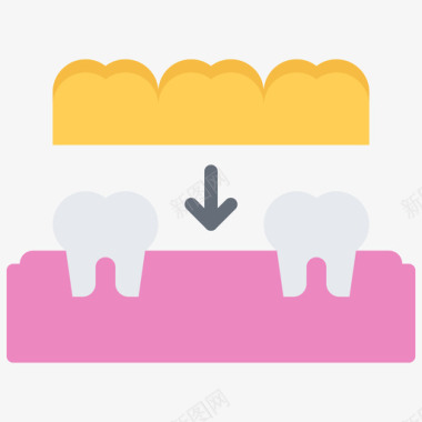 牙冠牙医55扁平图标图标