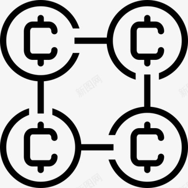 加密货币币区块链金融图标图标